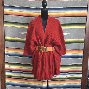 Rusty Hued Chunky Knit Cardigan OSFM